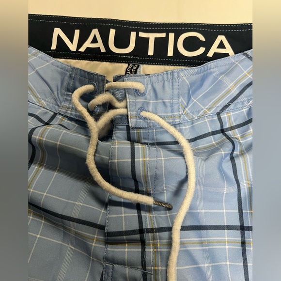 NAUTICA MENS BLUE PLAID SIZE 38 WAIST BERMUDA SHORTS   LIKE NEW - Picture 10 of 13